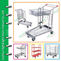 3 tiers warehouse tool trolley with five wheels